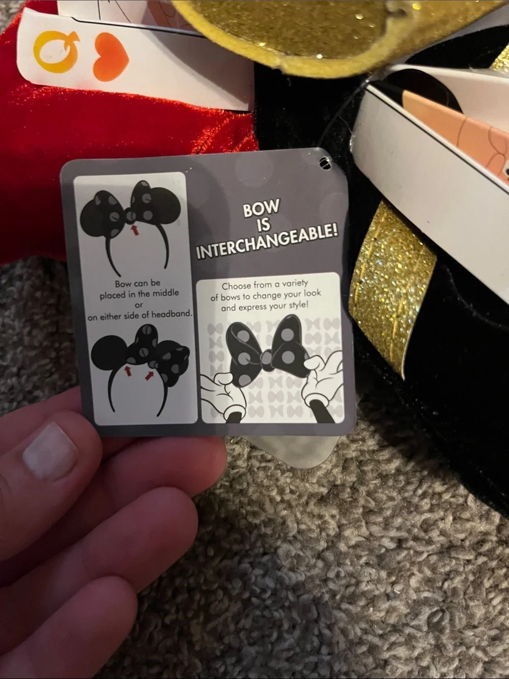Disney Parks Interchangeable Swap Your Bow Queen of Hearts NWT Mickey Ears Alice